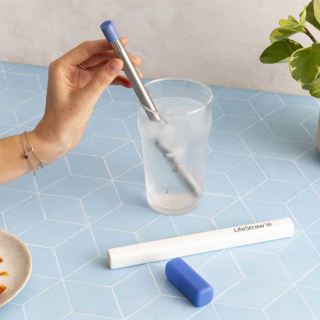 LifeStraw Sip Reusable Stainless Steel Water Filter Straw With Carry Case